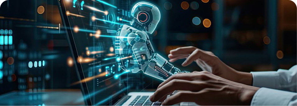 Robotic assistant working alongside a human on sustainable AI systems