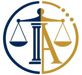 Conference emblem: scales of justice within a circle formed by the letters G, A